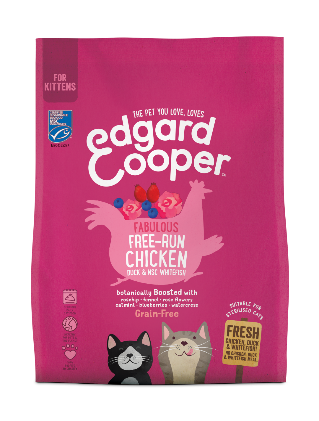 Edgard & Cooper kattenvoer Kitten kip, eend, vis 300 gr